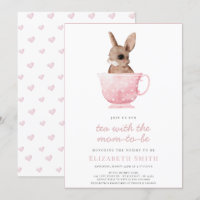 Tea Time Party Cute Bunny Baby shower fille rose