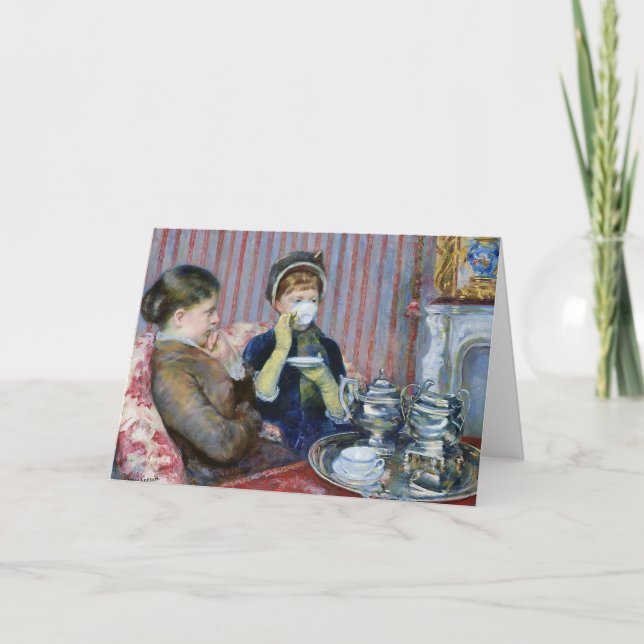Invitation Tea Time Rassembler Mary Cassatt Art Anniversaire (Devant)