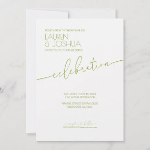 Invitation Tea vert ・ Mariage de script minimaliste moderne