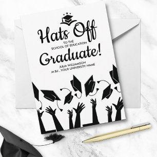 Invitation Teacher Graduation Hats Off Grad Photo Party