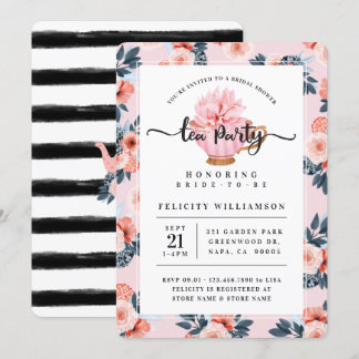 Invitation Teacup Rose Tea Party Bridal Show
