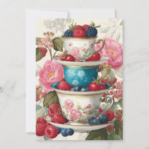 Invitation Teacup Whimsy   Berry Delight