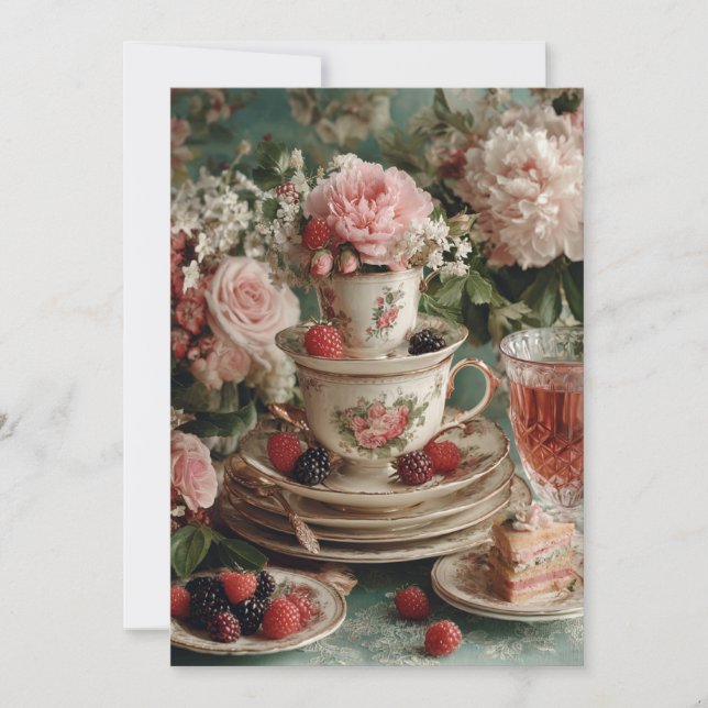 Invitation Teacup Whimsy | Tea Party Fun (Devant)