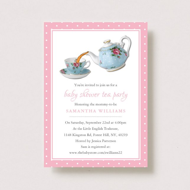 Invitation Teacups Baby shower Tea Party (Créateur téléchargé)