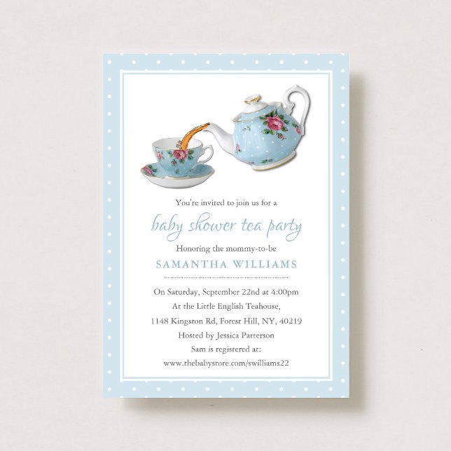 Invitation Teacups Baby shower Tea Party (Créateur téléchargé)