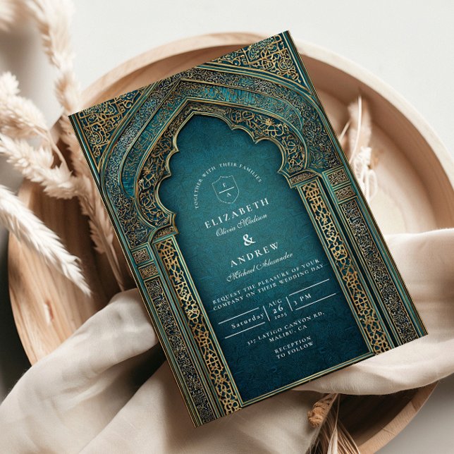 Invitation Teal Archway Islamic Wedding (Créateur téléchargé)