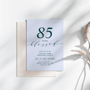 Invitation Teal & Bleu 80 Ans Aimé Fête d'anniversaire 80 a