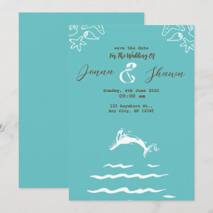 Invitation Teal Blue Aquarelle Ombré Mandala Nous Nous Sommes