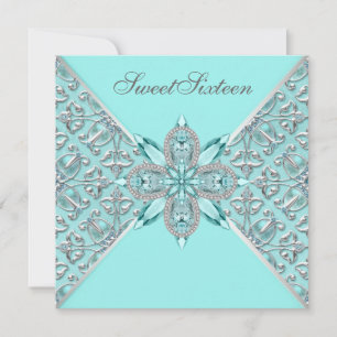 Invitation Teal Blue Birthday Party
