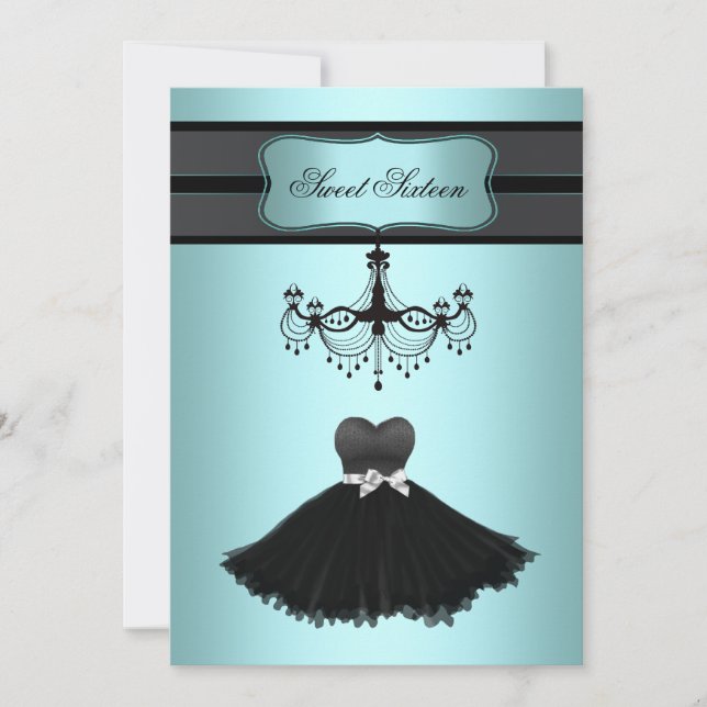 Invitation Teal Blue Chandelier (Devant)