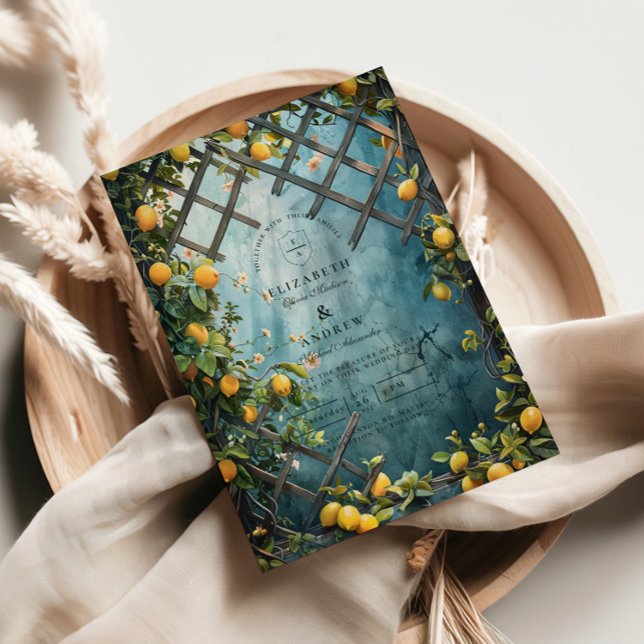 Invitation Teal Citrus Blossom Garden Wedding (Créateur téléchargé)