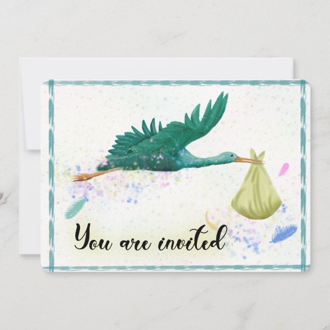 Invitation teal green invite (Devant)