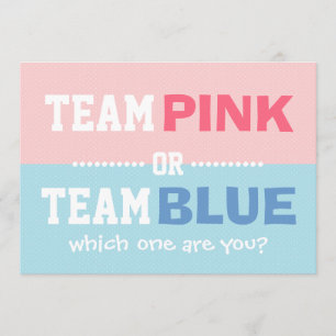 Invitation Team Pink ou Team Blue Baby Gender Revevevevela Pa