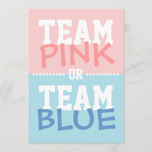 Invitation Team Pink ou Team Blue Baby Gender Revevevevela Pa