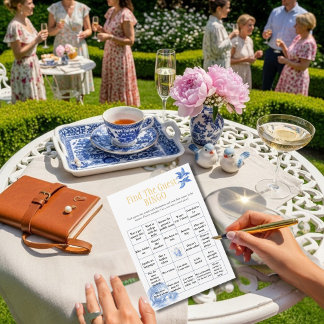 Invitation Teapot Find the Guest Bridal Shower Bingo game