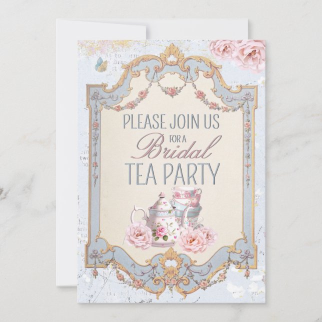 Invitation Teapot Teapot Party Mariage Brunch (Devant)