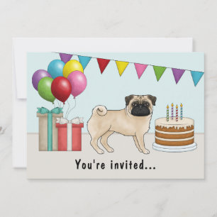 Invitation Teckel couleur faon Chien de dessin animé mignon A
