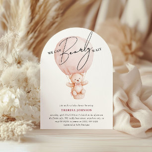 Invitation Teddy Baby shower de fille d'attente rapide de bal