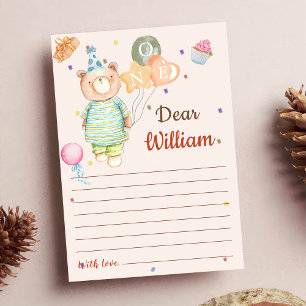 Invitation Teddy Bear Anniversaire heure Capsule Message Card