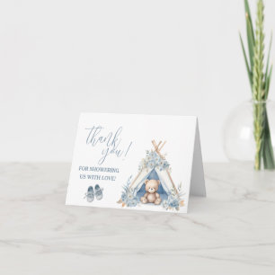Invitation Teddy Bear assis dans un tipi Merci Note