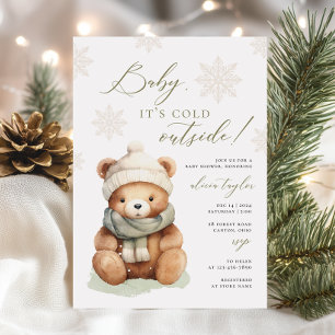Invitation Teddy Bear Baby il fait froid Baby shower extérieu