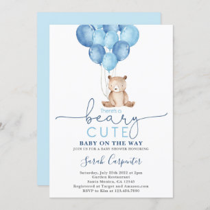 Invitation Teddy Bear Baby shower Boy