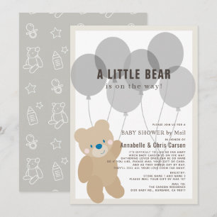 Invitation Teddy Bear Baby shower neutre par courrier