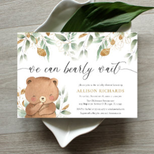 Invitation Teddy Bear baby shower vert neutre pour les femmes