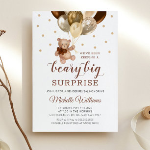 Invitation Teddy Bear Beary Big Surprise Genre Reveillez