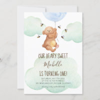 Teddy Bear Bees Beary Sweet Baby 1er Anniversaire