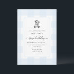 Invitation Teddy Bear Blue En vichy 1er anniversaire Invitati<br><div class="desc">Célébrez le premier anniversaire de votre fils avec cette invitation classique en vichy baby shower garçon. Le design est en vichy et intemporel et un ours en peluche dessiné à la main. L'en-tête de script "premier anniversaire" est une image qui ne peut pas être modifiée. L'image de titre peut être...</div>