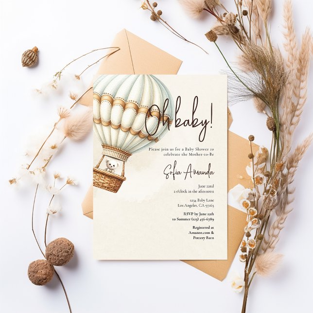 Invitation Teddy Bear Boho Nursery Baby shower (Créateur téléchargé)