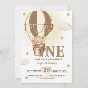 Invitation Teddy Bear Boy 1ER Anniversaire