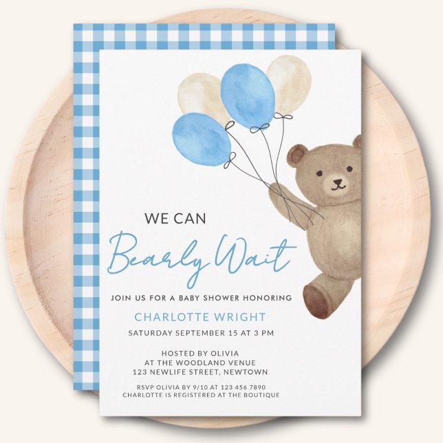 Invitation Teddy Bear Boy Baby Shower (Créateur téléchargé)