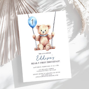 Invitation Teddy Bear Boy Premier anniversaire
