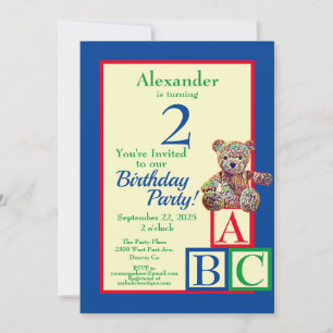 Invitation Teddy Bear fête d'anniversaire