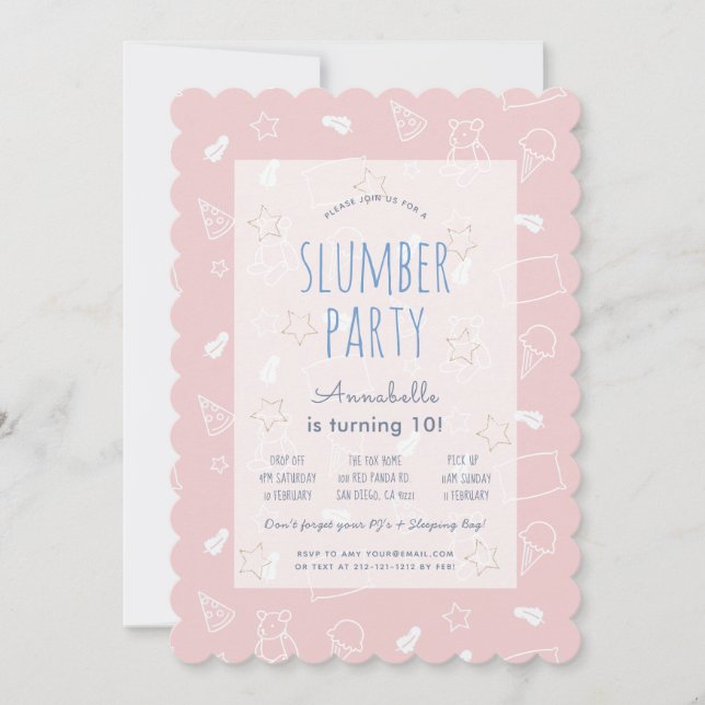 Invitation Teddy Bear Glace Cream Pink Stwood Party Anniversa (Devant)