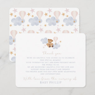 Invitation Teddy Bear & Hot Air Balloon, de la pépinière de