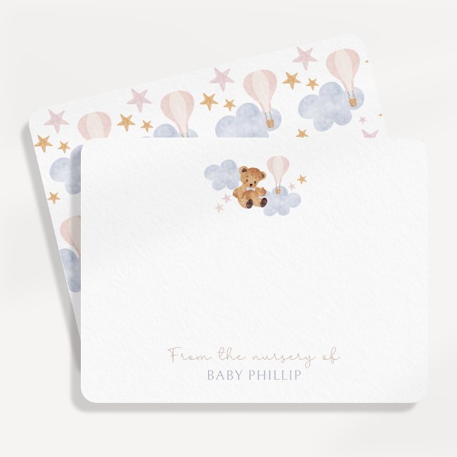 Invitation Teddy Bear & Hot Air Balloon, de la pépinière de (Créateur téléchargé)
