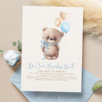 Teddy Bear Light Brown et Blue Boy Baby shower