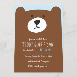 Invitation Teddy Bear Pique-nique Anniversaire de enfant Fête