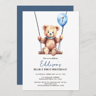 Invitation Teddy Bear Premier anniversaire