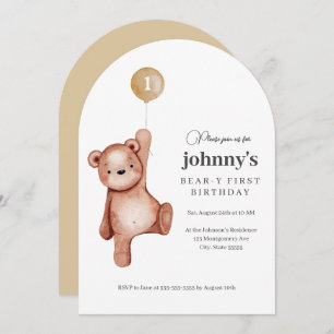 Invitation Teddy Bear Première fête d'anniversaire