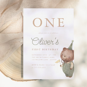 Invitation Teddy Bear Première fête d'anniversaire