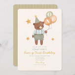 Invitation Teddy Bear Sage Green Beary Premier anniversaire<br><div class="desc">Teddy Bear Sage Green Beary First Birthday Invitation</div>