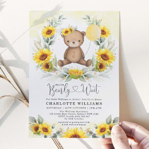 Invitation Teddy Bear Teddy Baby shower de verdure estivale