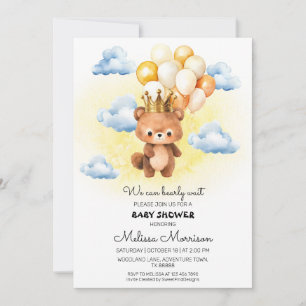 Invitation Teddy Ours King Baby Boy Douche