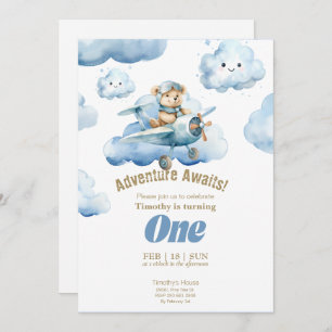 Invitation Teddy's Sky-High Première Aventure d'anniversaire