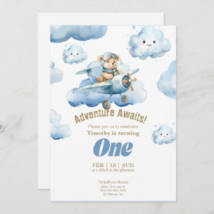 Invitation Teddy's Sky-High Première Aventure d'anniversaire