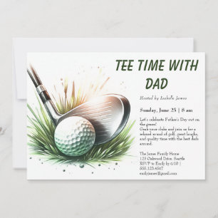 Invitation Tee time with Papa Editable Fête du Père Golf Part
